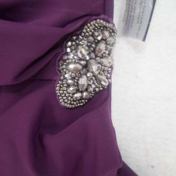 NEW Alex Evenings Summer Plum Purple Side Ruched Cocktail Dress Women's 8 $229 - Picture 7 of 12
